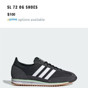 Adidas Black and White SL 72 OG Sneakers